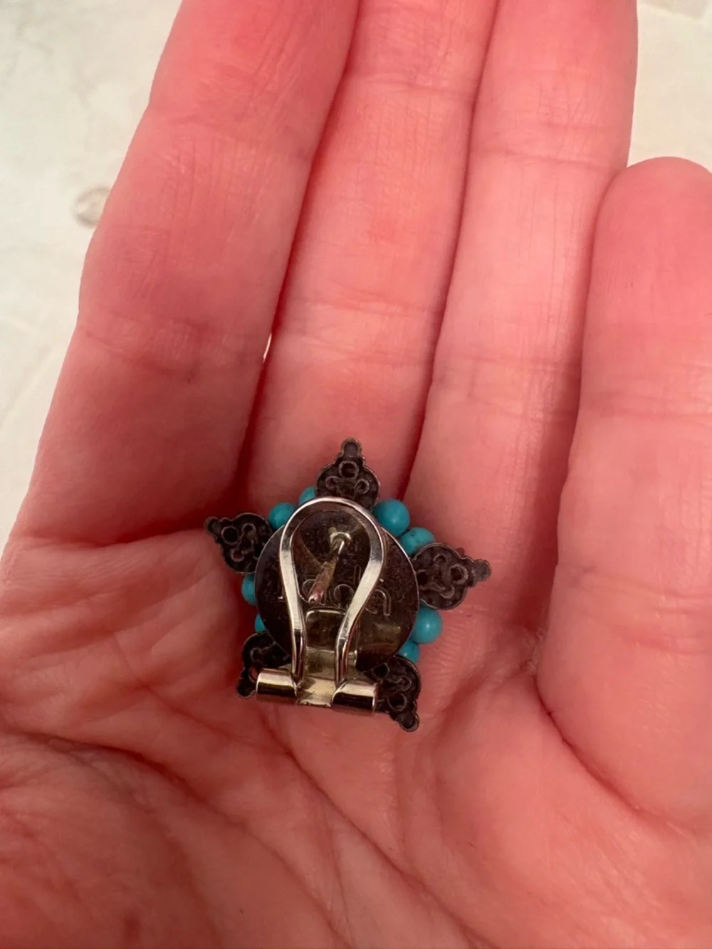 Anthropologie Rada Turquoise Rhinestone Star Post Earrings - Picture 7 of 8